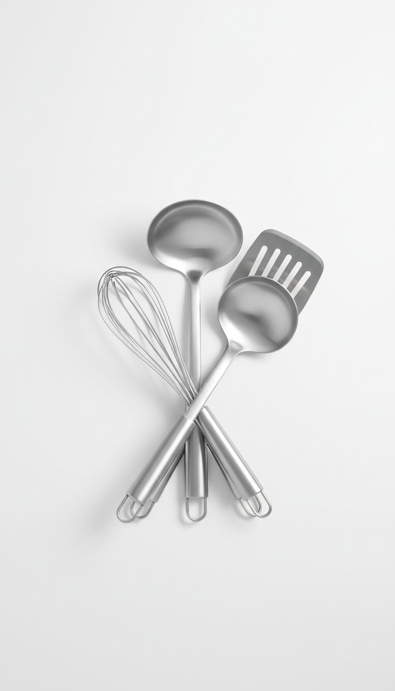 Brushed Steel Kitchen Utensil Set