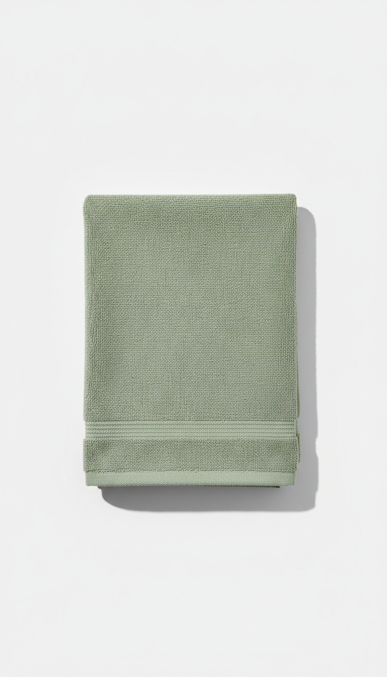 Organic Cotton Hand Towel in Green Tea