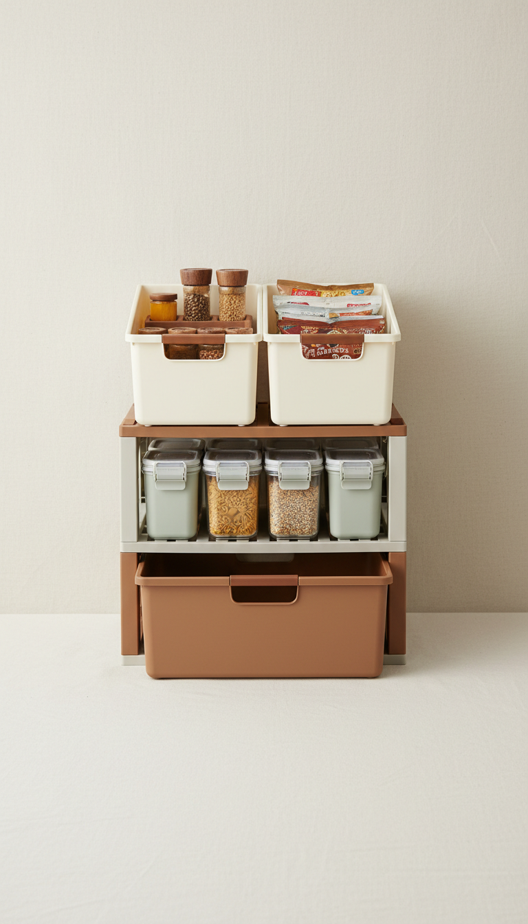 Modular pantry organizer with adjustable dividers